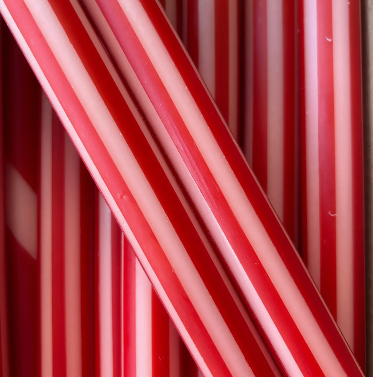Red Stripe candle stick