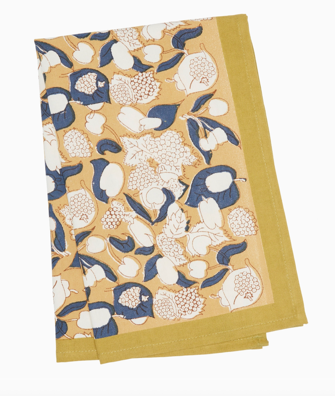 Forest Harvest Mustard & Blue Tea Towel