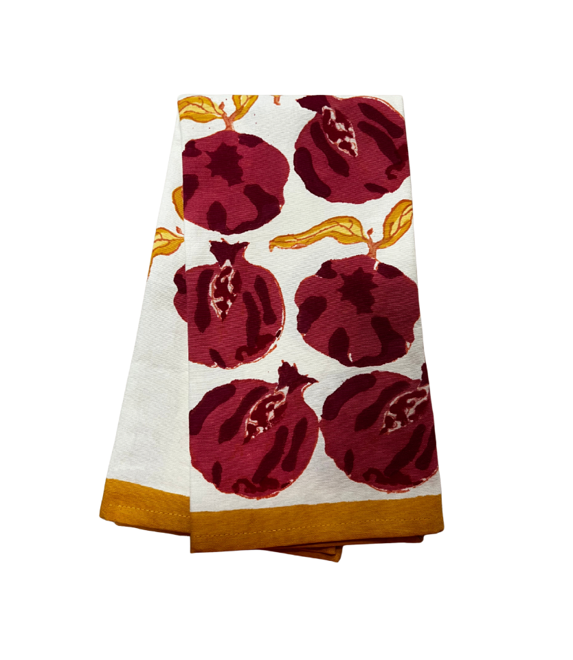 Pomegranate Yellow/Red Tea Towel