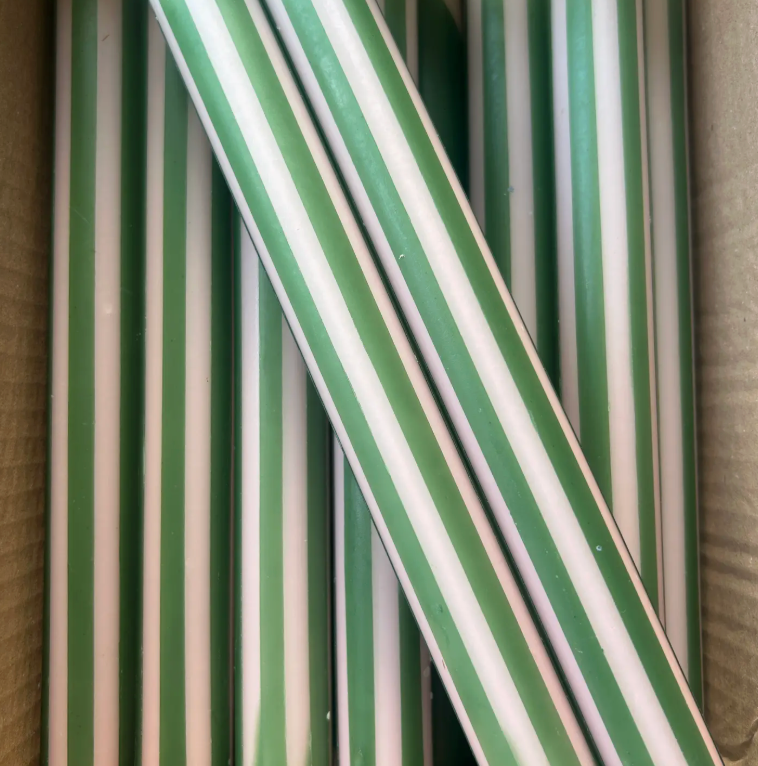 Green Stripe candle stick