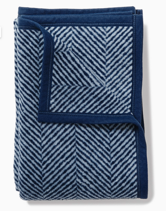 Harborview Herringbone Navy Blanket, Chappy Wrap Midi Size