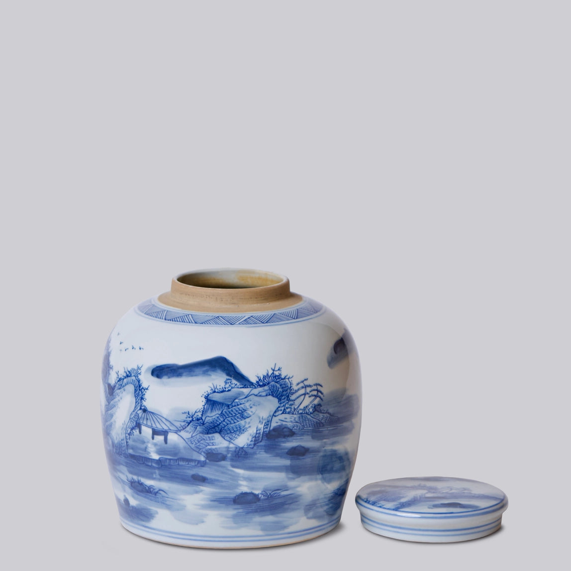 Medium Blue & White Lidded Jar